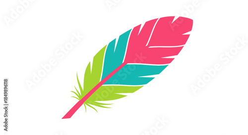 Colorful stylized feather illustration with modern abstract design suitable for creative projects