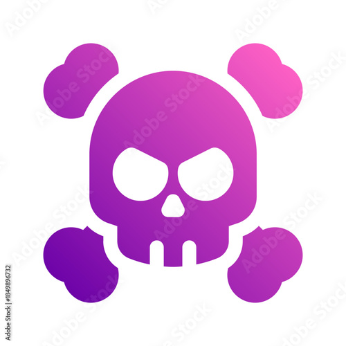 skull glyph gradient icon