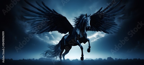 silhouette of Pegasus ,generative AI