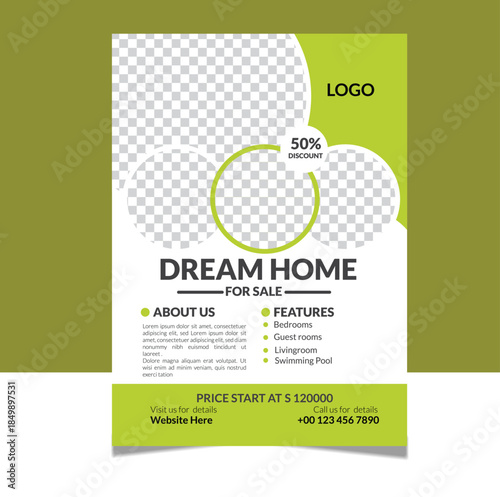 Modern real estate flyer design showcasing premium property features, location benefits, pricing highlights, and clear contact details to attract buyers and boost sales.