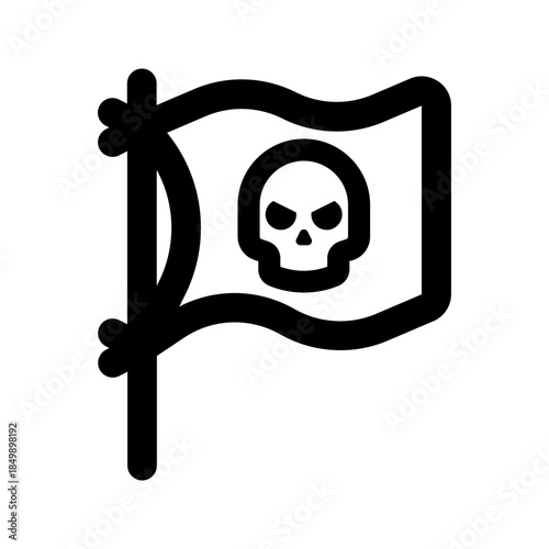 pirates flag line icon