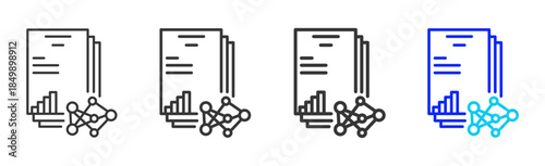 Data Integrity icon set collection in creative outline style for business featuring multiple thickness variations suitable for branding design governance compliance