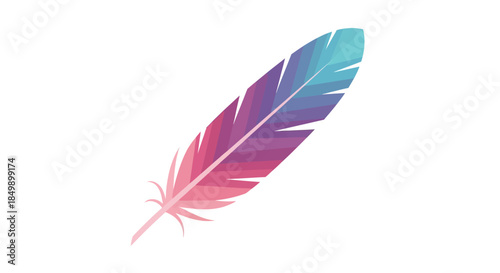 Colorful Artistic Feather Illustration with Gradient Shades and Modern Design