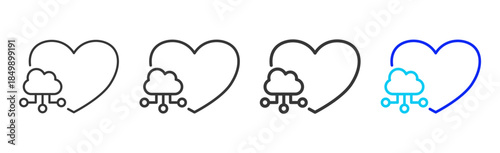 Trust Network icon set collection in creative outline style for business featuring multiple thickness variations suitable for branding design governance compliance