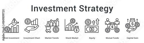 Investment strategy analyzes market trends and stock performance tracking equity and mutual fund capital gains.