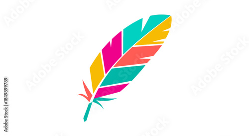 Colorful feather design with vibrant hues creating an artistic impression for creative projects