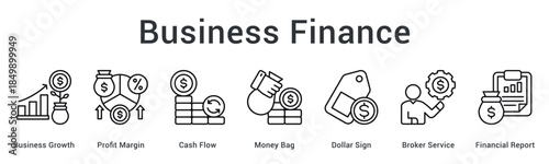 Business finance drives growth tracking profit margins and cash flow with broker services and comprehensive reporting.