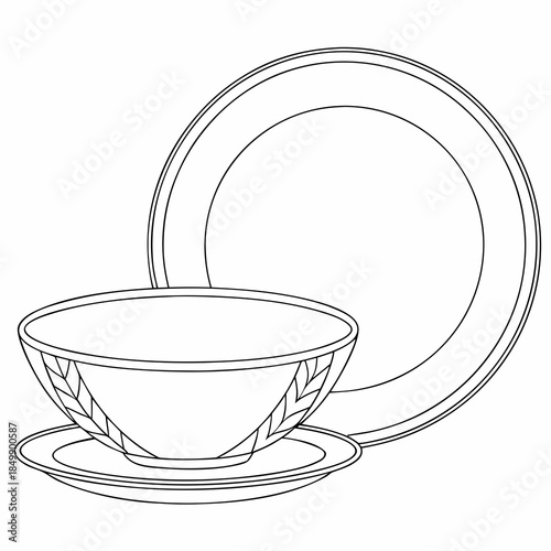 Tea set with plate and saucer