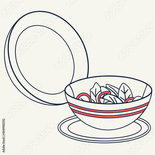 Open bowl of spaghetti