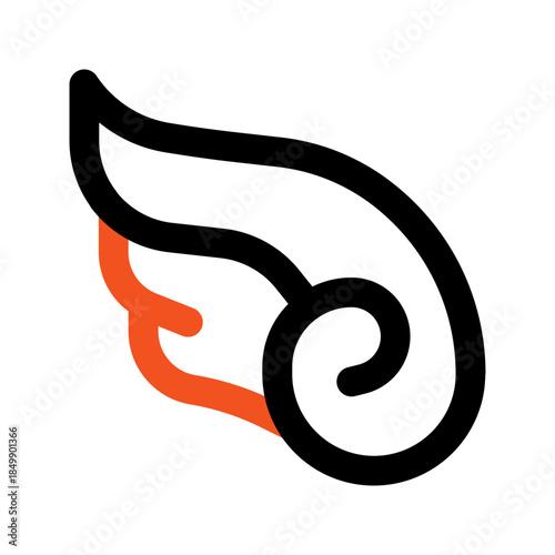feather outline color icon