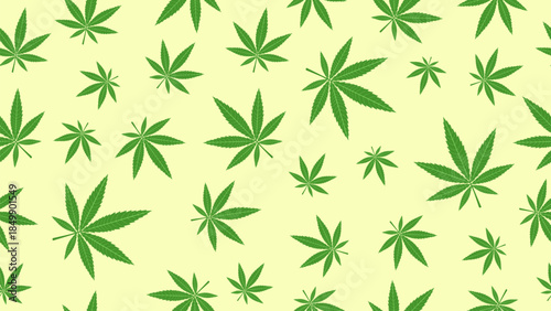 Marijuana cannabis weed leaves seamless pattern background. Green marijuana leaves wallpaper