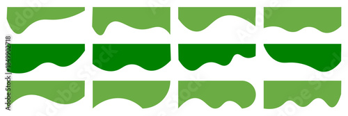 Collection of wave separator footers, modern dividers shapes vector illustration