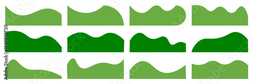 Collection of wave separator footers, modern dividers shapes vector illustration