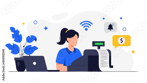 business woman with laptop