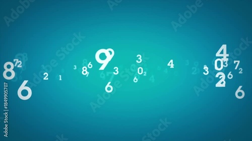 Digital floating numbers and digits animation representing big data analysis finance technology statistics abstract blue background video