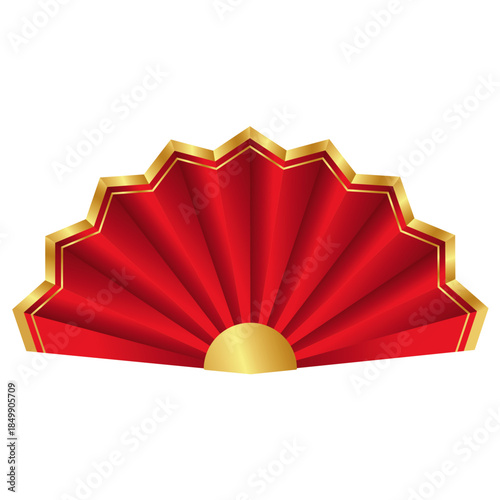 red paper fan Chinese style