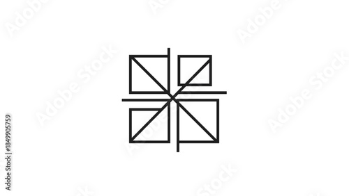 Geometric Symbol with Four Squares Design.