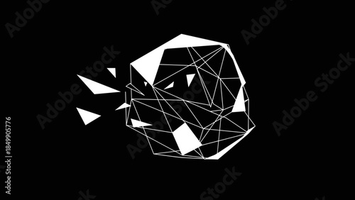 Geometric Wolf Head Low Poly Design.