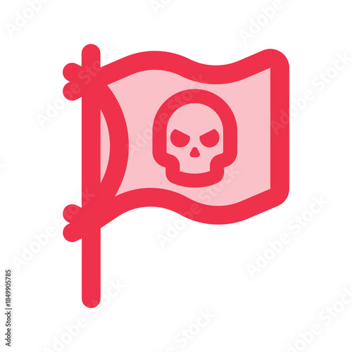 pirates flag outline fill icon