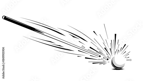 Golf Club Hitting Ball Motion Blur.