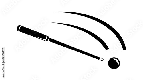 Golf Club Hitting Ball Silhouette.