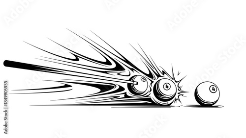 Golf Club Hitting Golf Ball with Motion.