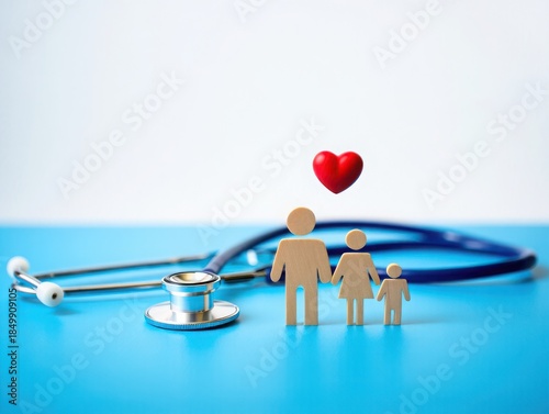 Family health concept with stethoscope