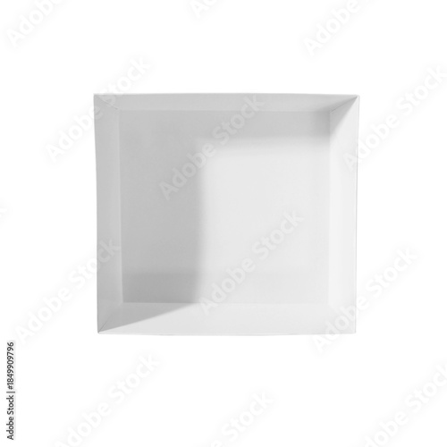  empty white square paper delivery food box isolated on white background.