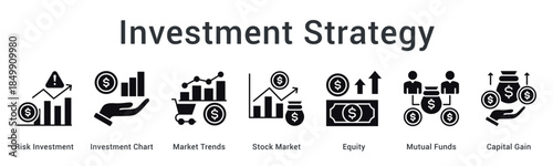 Investment strategy analyzes market trends and stock performance tracking equity and mutual fund capital gains.