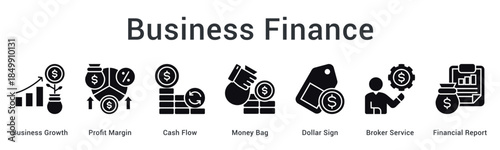 Business finance drives growth tracking profit margins and cash flow with broker services and comprehensive reporting.