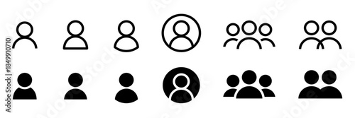 ユーザー、人々、アイコンセット。アバターのベクターイラストデザイン