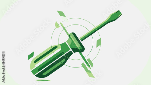 Green Screwdriver Tool with Green Paint.