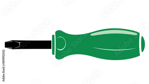 Green Screwdriver with Black Metal Tip 1.