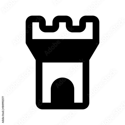 castle tower solid line icon