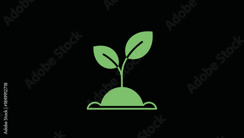 Green Seedling Sprouting from Soil Graphic.