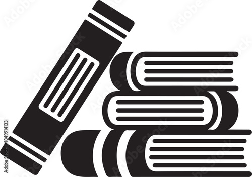 Stack of old books vector icon symbol of knowledge education and learning history library archives