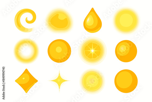 Gentle yellow mist honey icon vivid vector warm glowing soft brass radiant