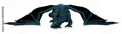 3D Rendering Fairy Tale Dragon on White