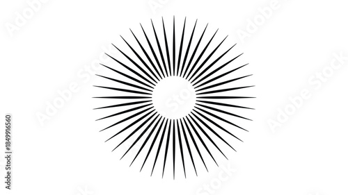 A radial burst of black lines emanating from a central white space