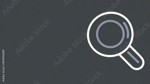 A magnifying glass icon on a dark background symbolizes exploration and discovery, inviting viewers to look closer at details or uncover hidden insights.