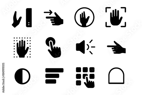 Frame icon outline gesture icons detector selector arrows swipe sweep vector control