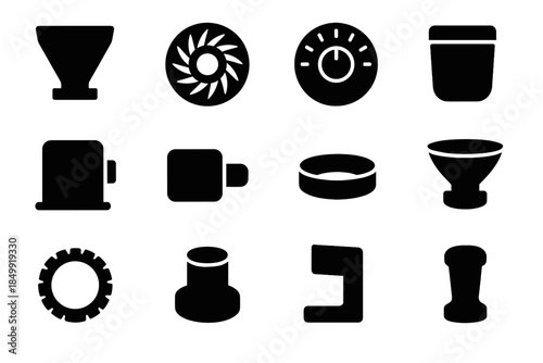 Dial pad vector cone grinder icon coffee hopper icons vibration dampener power