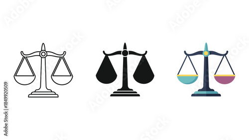 Scales of Justice Icon Set