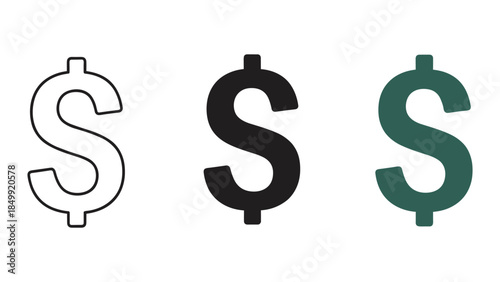 Dollar Sign Icons Set