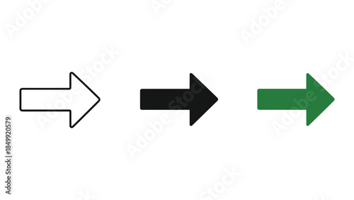 White black green arrows pointing right