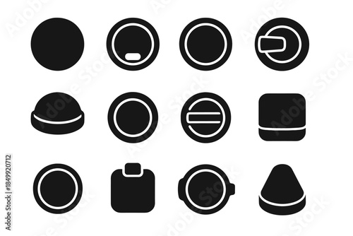 Mug lid ring piece grip rim vector disc cap icon plate