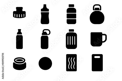 Stable icon vector fluid outdoor hydration barrel sip neck water icons opening