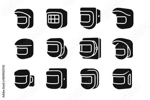Hinge ridge sensor band icons angled thick vector icon outdoor reinforced plate