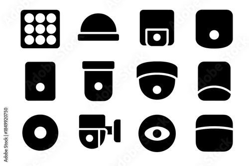 Icon sensors disc arm pir plate edge compact vector chamber curve convex