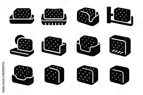 Slot holder edge base vector sponge icon wall icons soft tray
